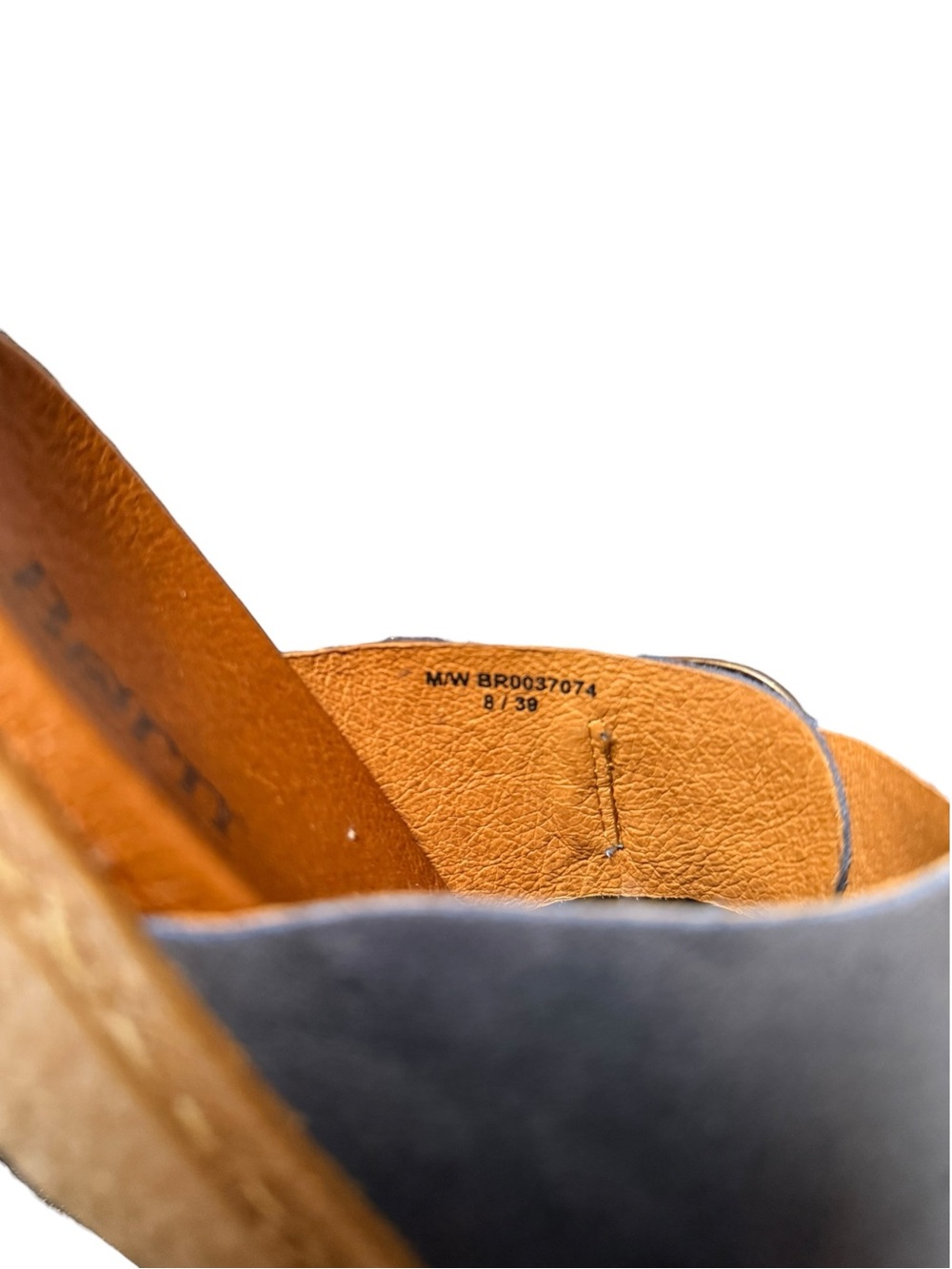 Born Leather Cross Strap Buckle Slide Sandals Blue Gray Size 8 - Picture 10 of 10